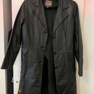 Black Leather Trench Coat